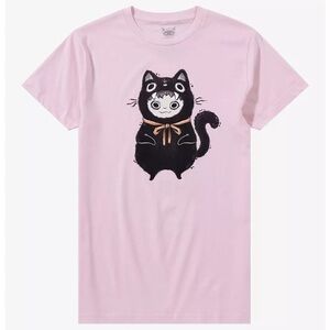 Hot Topic Light Pink Cat Graphic Tee
